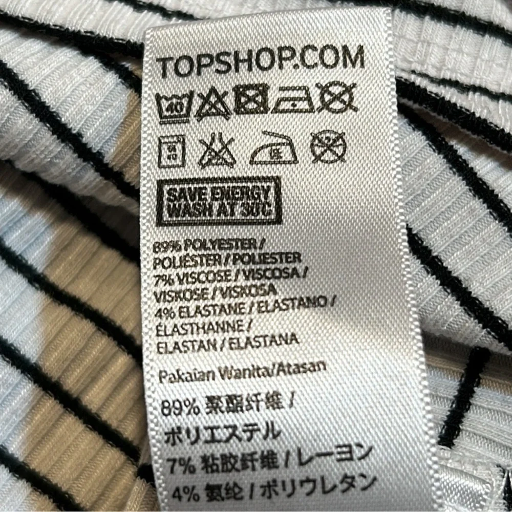 TOPSHOP PETITE Gray with Black Stripes Crop Tank Top Size 0 - Picture 7 of 7